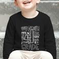 Fourth 4th Grade Typography Back To School Graphic Toddler Long Sleeve Tee