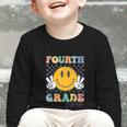 Fourth Grade Vibes Retro Smile Back To School 4th Grade Team Graphic Toddler Long Sleeve Tee Fourth Grade Vibes Retro Smile Back To School 4th Grade Team Graphic Toddler Long Sleeve Tee