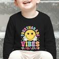 Fourth Grade Vibes Smile Face Back To School Boys Girls Kids Graphic Toddler Long Sleeve Tee