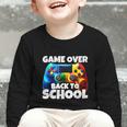 Game Over Back To School Gaming Controller Kids Gamer Graphic Toddler Long Sleeve Tee