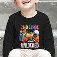 Gamer Back To School Gamepad 2nd Second Grade Level Unlocked Graphic Toddler Long Sleeve Tee