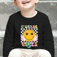 Girls 1st Grade Vibes Smile Face Back To School 1st Grade Graphic Toddler Long Sleeve Tee Girls 1st Grade Vibes Smile Face Back To School 1st Grade Graphic Toddler Long Sleeve Tee