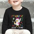 Girls Goose 1st Grade Here I Come Back To School Kids Graphic Toddler Long Sleeve Tee Girls Goose 1st Grade Here I Come Back To School Kids Graphic Toddler Long Sleeve Tee