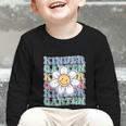 Groovy Kindergarten Back To School First Day Of Kindergarten Graphic Toddler Long Sleeve Tee Groovy Kindergarten Back To School First Day Of Kindergarten Graphic Toddler Long Sleeve Tee