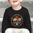 Groovy Librarian School Library Assistant Day Back To School Graphic Toddler Long Sleeve Tee Groovy Librarian School Library Assistant Day Back To School Graphic Toddler Long Sleeve Tee