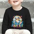 Happy First Day Of School Goose Cute Duck Back To School Graphic Toddler Long Sleeve Tee