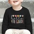 Hello 4th Grade Back To School Fourth Grade Vibes Heart Love Graphic Toddler Long Sleeve Tee Hello 4th Grade Back To School Fourth Grade Vibes Heart Love Graphic Toddler Long Sleeve Tee