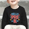 Hello Pre-K Preschool Squad Spider Back To School First Day Graphic Toddler Long Sleeve Tee