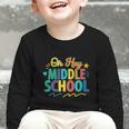Hey Middle School First Day Back To School Students Graphic Toddler Long Sleeve Tee