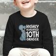 Highly Koalafied 10th Grader Koala Back To School Graphic Toddler Long Sleeve Tee Highly Koalafied 10th Grader Koala Back To School Graphic Toddler Long Sleeve Tee