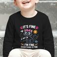 It's Fine I'm Fine Everything Is Fine Cat Back To School Graphic Toddler Long Sleeve Tee
