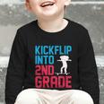 Kickflip Into 2nd Grade Skateboard Lover Back To School Graphic Toddler Long Sleeve Tee