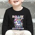Kindergarten Back To School First Day Girls Rollin Unicorn Graphic Toddler Long Sleeve Tee Kindergarten Back To School First Day Girls Rollin Unicorn Graphic Toddler Long Sleeve Tee