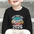 My Last First Day Senior 2026 Vintage Back To School Graphic Toddler Long Sleeve Tee My Last First Day Senior 2026 Vintage Back To School Graphic Toddler Long Sleeve Tee