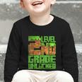 Level 2nd Grade Unlocked Game Pixel Kids Boy Back To School Graphic Toddler Long Sleeve Tee