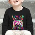 Leveled Up To High School Gaming Fun Back To School Tie Dye Graphic Toddler Long Sleeve Tee