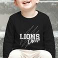 Lions Cheer Back To School Cheerleading Team Spirit Graphic Toddler Long Sleeve Tee Lions Cheer Back To School Cheerleading Team Spirit Graphic Toddler Long Sleeve Tee