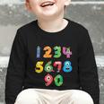 Monster Numbers Learning Cute Numbers 0-9 Back To School Graphic Toddler Long Sleeve Tee
