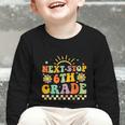 Next Stop 6th Grade Groovy Retro Sixth Grade Back To School Graphic Toddler Long Sleeve Tee