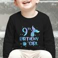 Ninth Birthday Girl Mermaid 9th Toddler's Back To School Graphic Toddler Long Sleeve Tee
