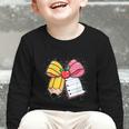 Pencil Coquette Bow Happy First Day Of School Back To School Graphic Toddler Long Sleeve Tee