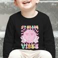 Pink 4th Grade Vibes Smile Face Back To School Fourth Grade Graphic Toddler Long Sleeve Tee Pink 4th Grade Vibes Smile Face Back To School Fourth Grade Graphic Toddler Long Sleeve Tee