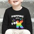 Popping Into Pre K Kid's Back To School Pop It Fidget Toy Graphic Toddler Long Sleeve Tee