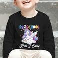 Preschool Here I Come Unicorn Back To School Girl Student Graphic Toddler Long Sleeve Tee Preschool Here I Come Unicorn Back To School Girl Student Graphic Toddler Long Sleeve Tee