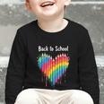 Rainbow Pencil Heart Back To School Creative Graphic Toddler Long Sleeve Tee
