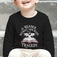 A Reader Without Their Book Is a Tragedy Back To School Graphic Toddler Long Sleeve Tee
