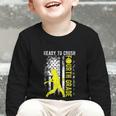 Ready To Crush Fourth Grade Softball USA Flag Back To School Graphic Toddler Long Sleeve Tee