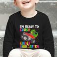 Ready To Crush Kindergarten T-Rex Back To School Boys Graphic Toddler Long Sleeve Tee Ready To Crush Kindergarten T-Rex Back To School Boys Graphic Toddler Long Sleeve Tee