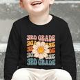Retro 3rd Grade Daisy Colorful Back To School Third Grade Graphic Toddler Long Sleeve Tee