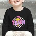 Retro Checkered Teach Pencil Lightning Back To School Graphic Toddler Long Sleeve Tee Retro Checkered Teach Pencil Lightning Back To School Graphic Toddler Long Sleeve Tee