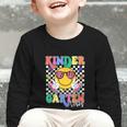 Retro Groovy Kinder Garten Vibes Smile Team Back To School Graphic Toddler Long Sleeve Tee Retro Groovy Kinder Garten Vibes Smile Team Back To School Graphic Toddler Long Sleeve Tee