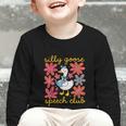Retro Silly Goose Speech Therapy SLP Back To School Graphic Toddler Long Sleeve Tee