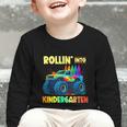 Rollin' Into Kindergarten Monster Car Back To School Boys Graphic Toddler Long Sleeve Tee Rollin' Into Kindergarten Monster Car Back To School Boys Graphic Toddler Long Sleeve Tee
