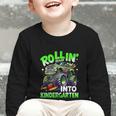 Rollin' Into Kindergarten Monster Truck Back To School Boys Graphic Toddler Long Sleeve Tee Rollin' Into Kindergarten Monster Truck Back To School Boys Graphic Toddler Long Sleeve Tee