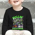 Rollin' Into Preschool Monster Truck Back To School Boys Graphic Toddler Long Sleeve Tee Rollin' Into Preschool Monster Truck Back To School Boys Graphic Toddler Long Sleeve Tee