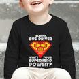 School Bus Driver Superhero Back To School Graphic Toddler Long Sleeve Tee School Bus Driver Superhero Back To School Graphic Toddler Long Sleeve Tee