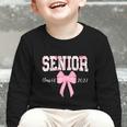 Senior 2027 Floral Pink Bow Back To School Class Of 2027 Graphic Toddler Long Sleeve Tee