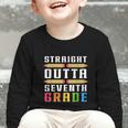Straight Outta Seventh Grade Graduation Fun Back To School Graphic Toddler Long Sleeve Tee