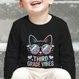 Third 3rd Grade Vibes Back To School Cute Cat Cute For Girls Graphic Toddler Long Sleeve Tee Third 3rd Grade Vibes Back To School Cute Cat Cute For Girls Graphic Toddler Long Sleeve Tee