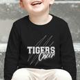 Tigers Cheer Back To School Cheerleading Team Spirit Graphic Toddler Long Sleeve Tee