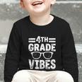 Vintage Fourth 4TH Grade Vibes Back To School First Day Kids Graphic Toddler Long Sleeve Tee
