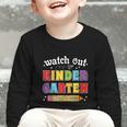 Watch Out Kindergarten Here I Come Back To School Graphic Toddler Long Sleeve Tee Watch Out Kindergarten Here I Come Back To School Graphic Toddler Long Sleeve Tee