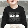Wildcats School Spirit Team Back To School Graphic Toddler Long Sleeve Tee