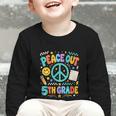 Women's Peace Out 5th Grade Retro Back To School Students Graphic Toddler Long Sleeve Tee Women's Peace Out 5th Grade Retro Back To School Students Graphic Toddler Long Sleeve Tee