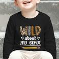 Women's Wild About 2nd Grade Kids Zoo Animal Lover Back To School Graphic Toddler Long Sleeve Tee