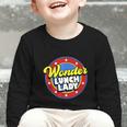 Wonder Lunch Lady Super Woman Power Superhero Back To School Graphic Toddler Long Sleeve Tee